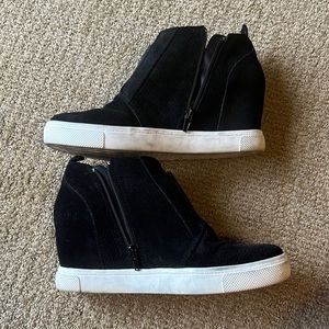 Steve Madden Wedge Sneakers, Color- Black, Size- 9